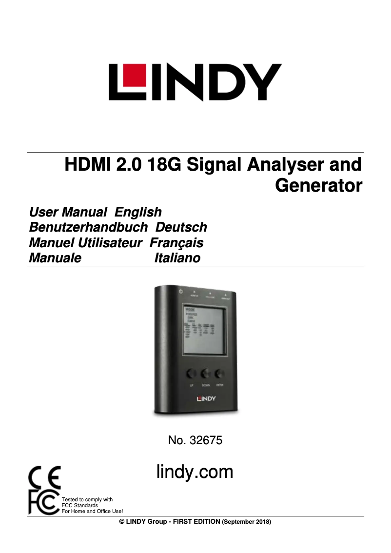 Page 1 de la notice Manuel utilisateur Lindy 32675