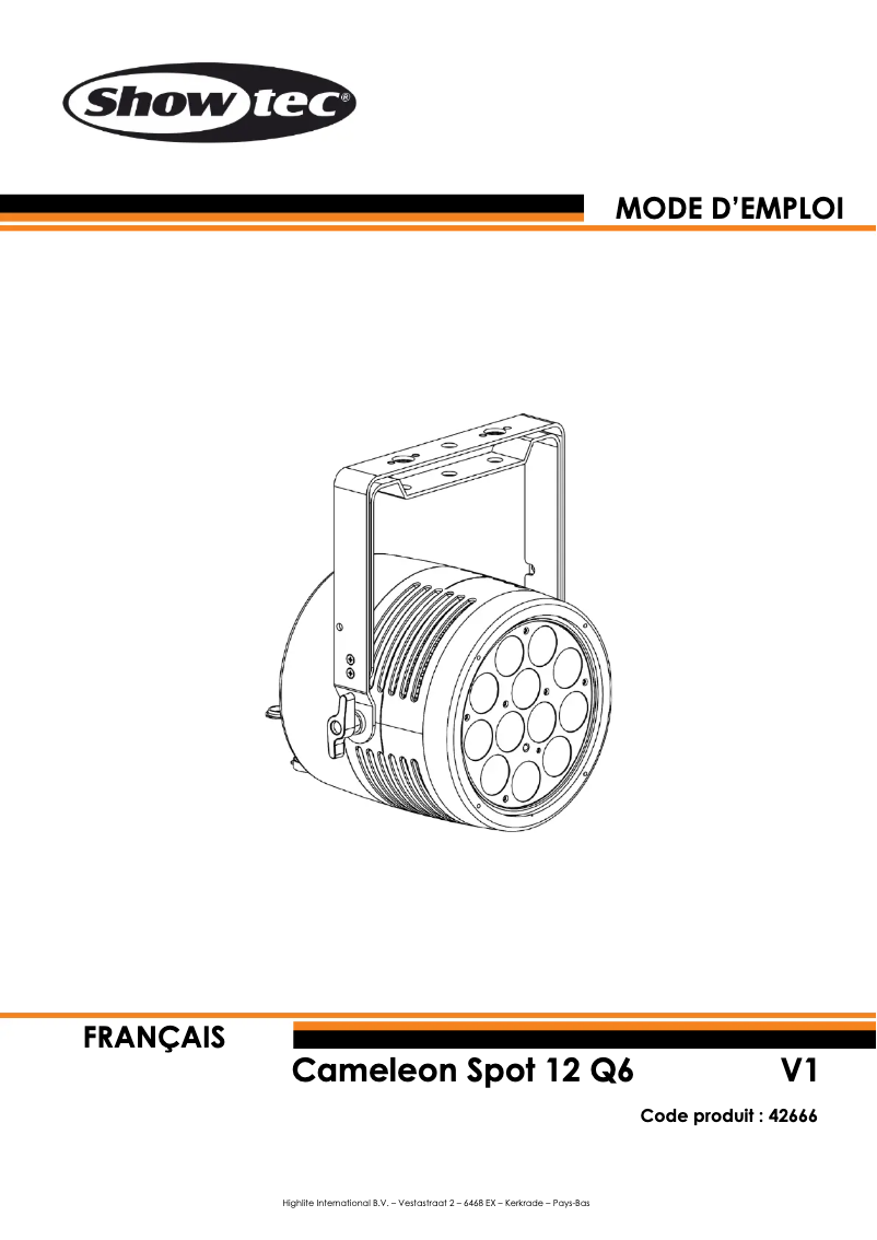 Page 1 de la notice Manuel utilisateur Showtec Cameleon Spot 12 Q6