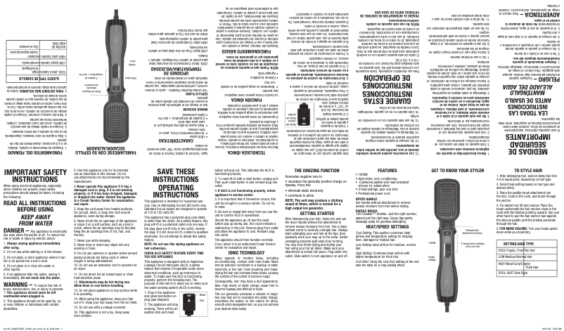 Page 1 de la notice Manuel utilisateur Conair BC120