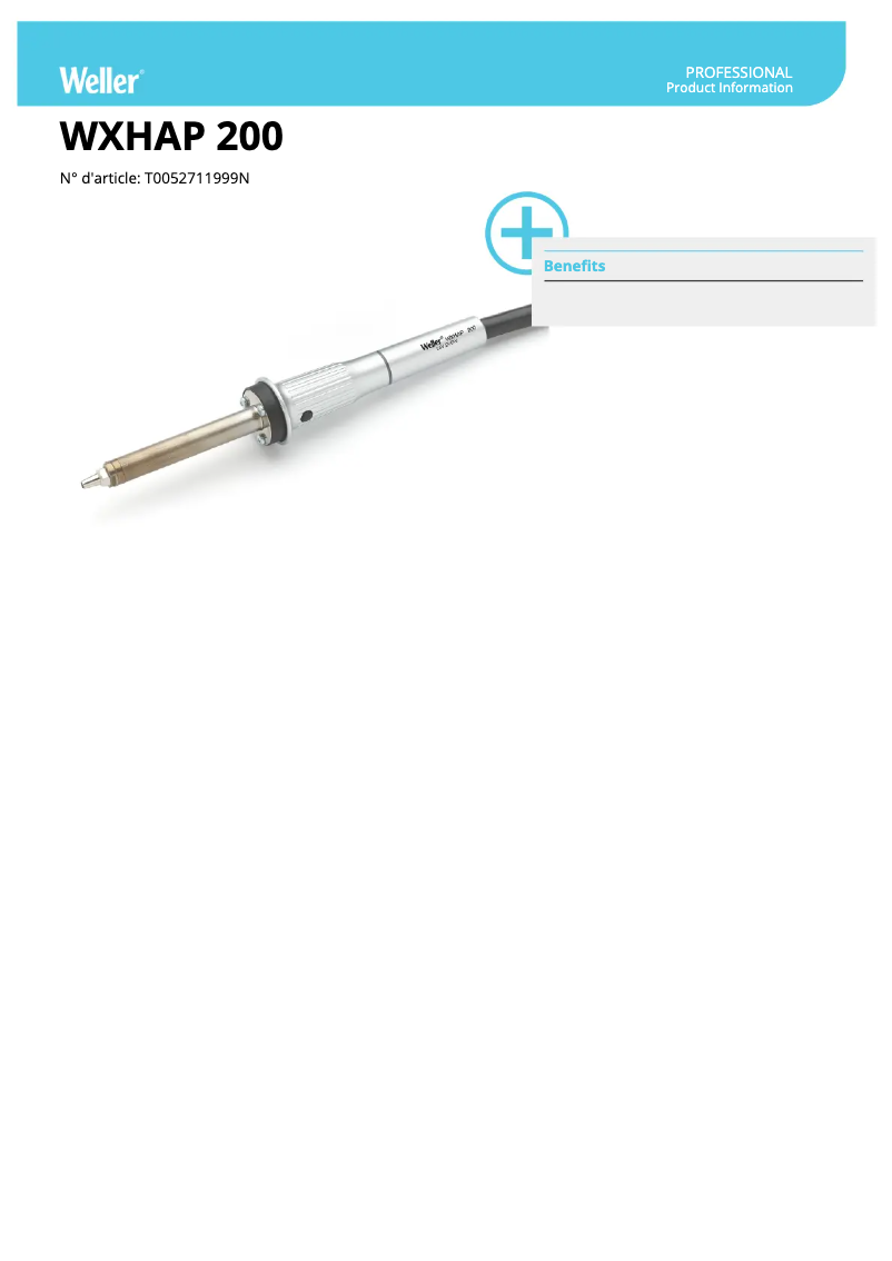 Page n°1 - Fiche technique Weller WXHAP 200
