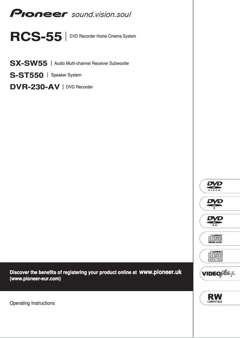 Page n°1 - Manuel utilisateur Pioneer RCS-55