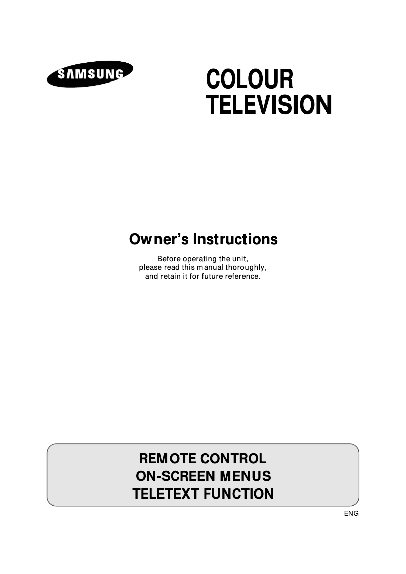 Page n°1 - Manuel utilisateur Samsung WS-28V53V