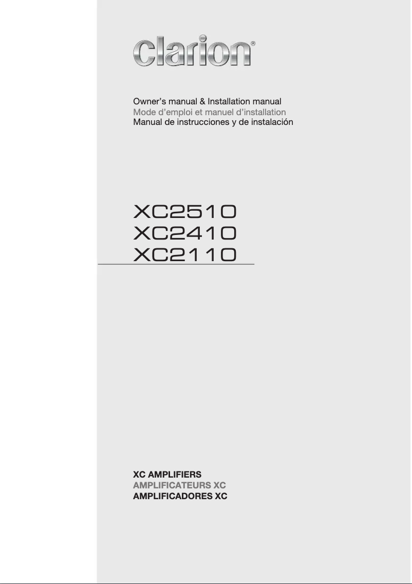 Page n°1 - Manuel utilisateur Clarion XC2510