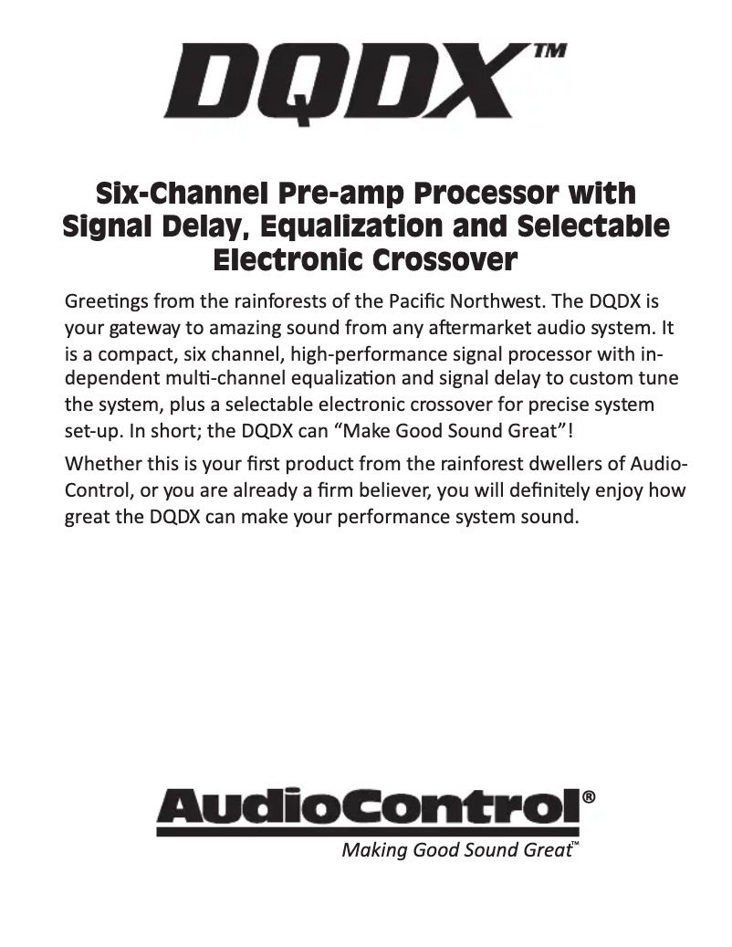 Image de la première page du manuel de l'appareil DQDX