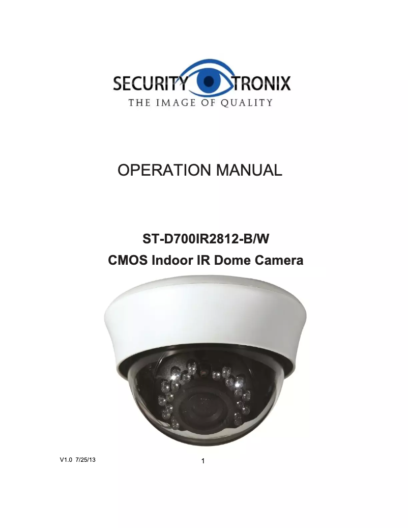 Page n°1 - Manuel utilisateur Security Tronix ST-D700IR2812-B