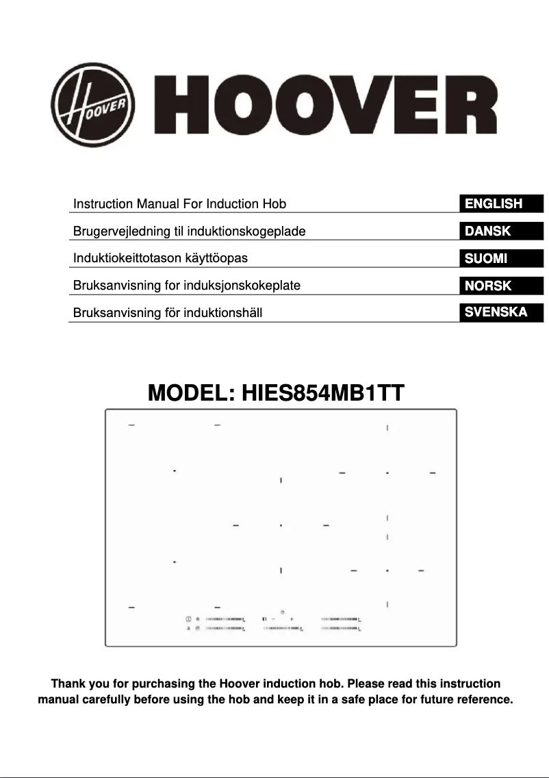 Page n°1 - Fiche technique Hoover HIES854MB1TT