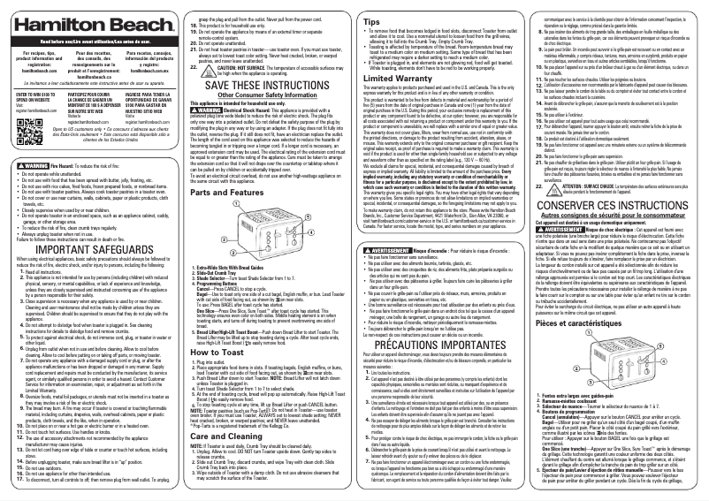 Página 1 del manual Manual de usuario Hamilton Beach 24798