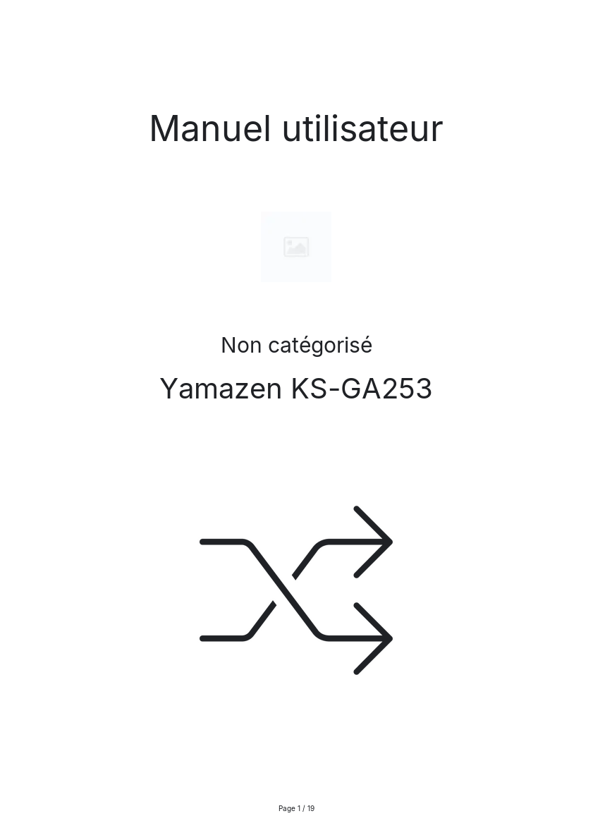 Page n°1 - Manuel utilisateur Yamazen KS-GA253