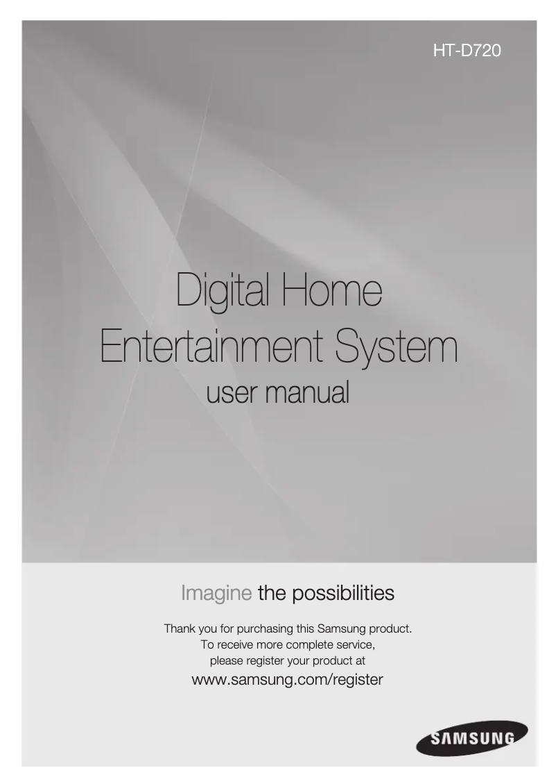 Page n°1 - Manuel utilisateur Samsung HT-D720