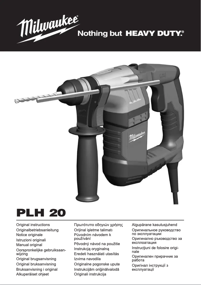 Page n°1 - Manuel utilisateur Milwaukee PLH 20