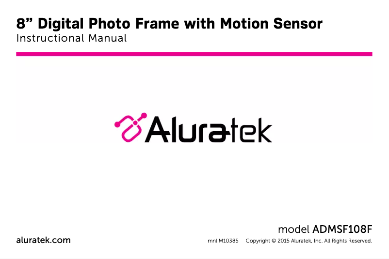 Image de la première page du manuel de l'appareil ADMSF108F