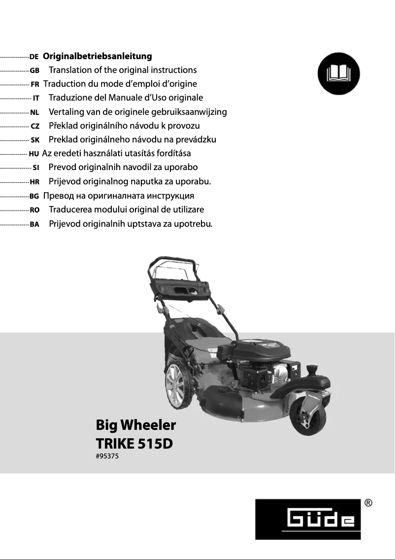 Page 1 de la notice Manuel utilisateur Güde Big Wheeler Trike 515D