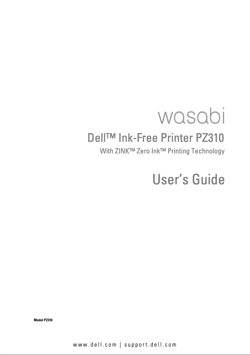 Page n°1 - Manuel utilisateur Dell PZ310