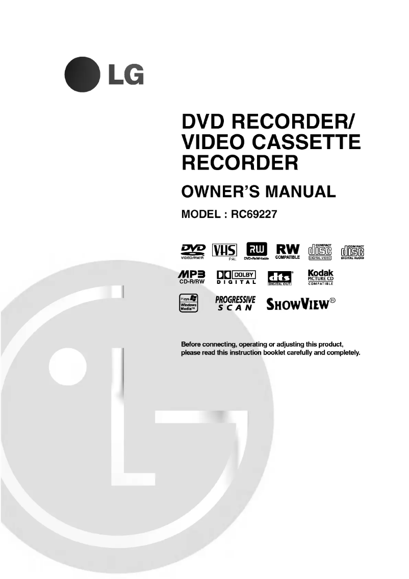 Image de la première page du manuel de l'appareil RC69227