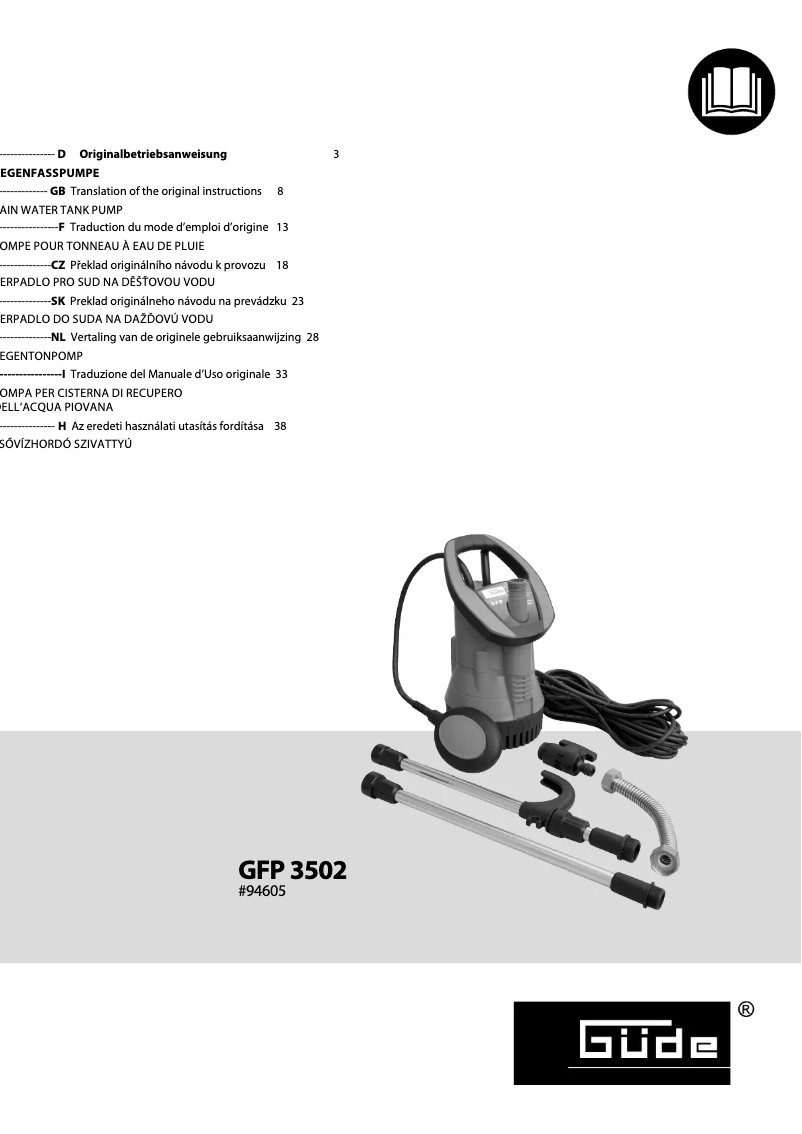 Imagen de la primera página del manual del dispositivo GFP 3502