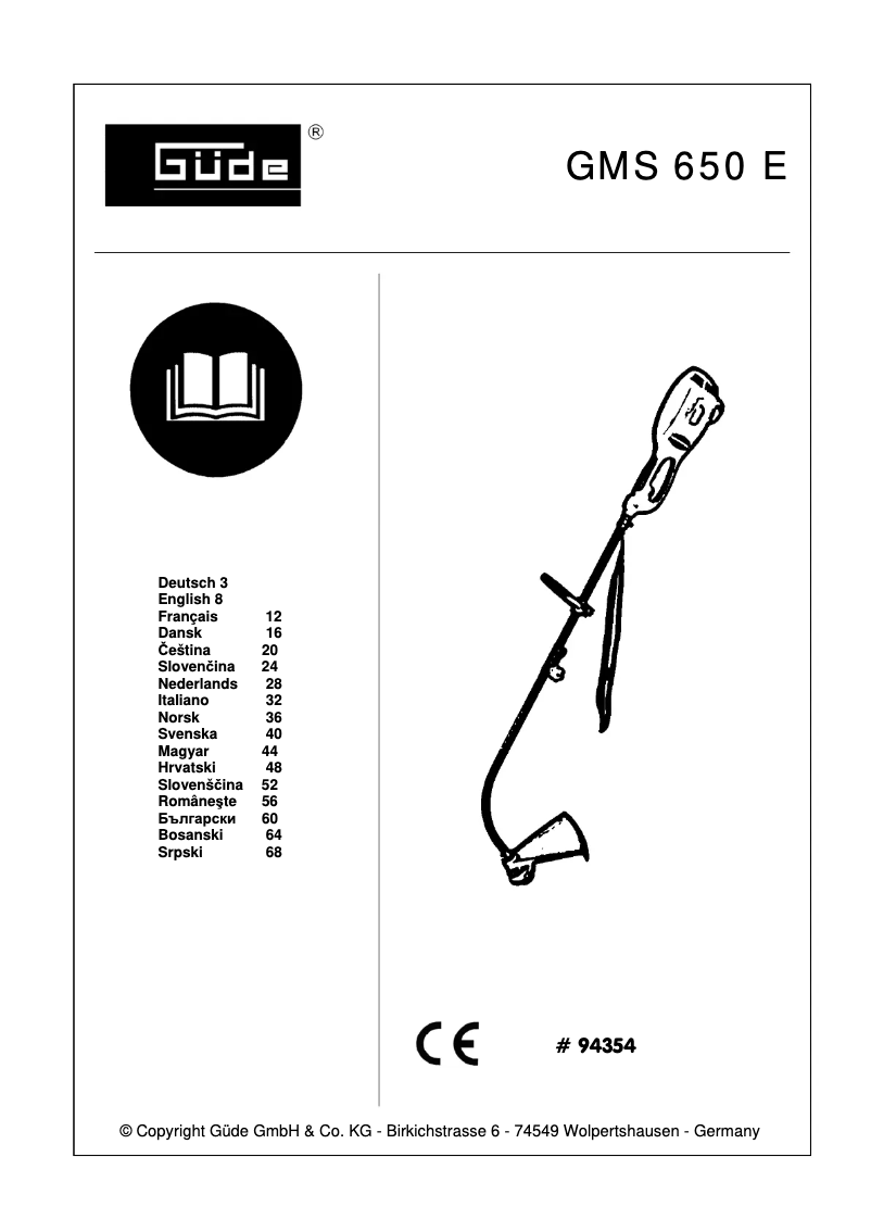 Image de la première page du manuel de l'appareil GMS 650 E