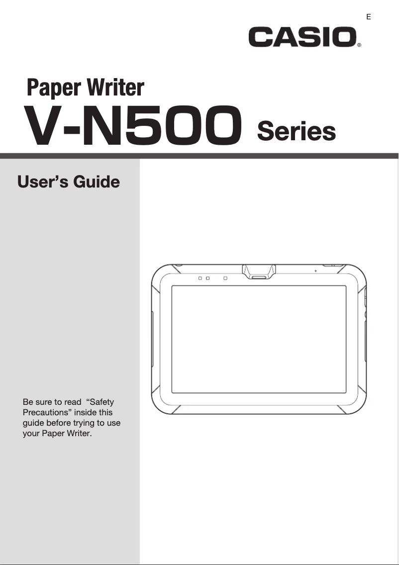 Page 1 de la notice Manuel utilisateur Casio V-N500