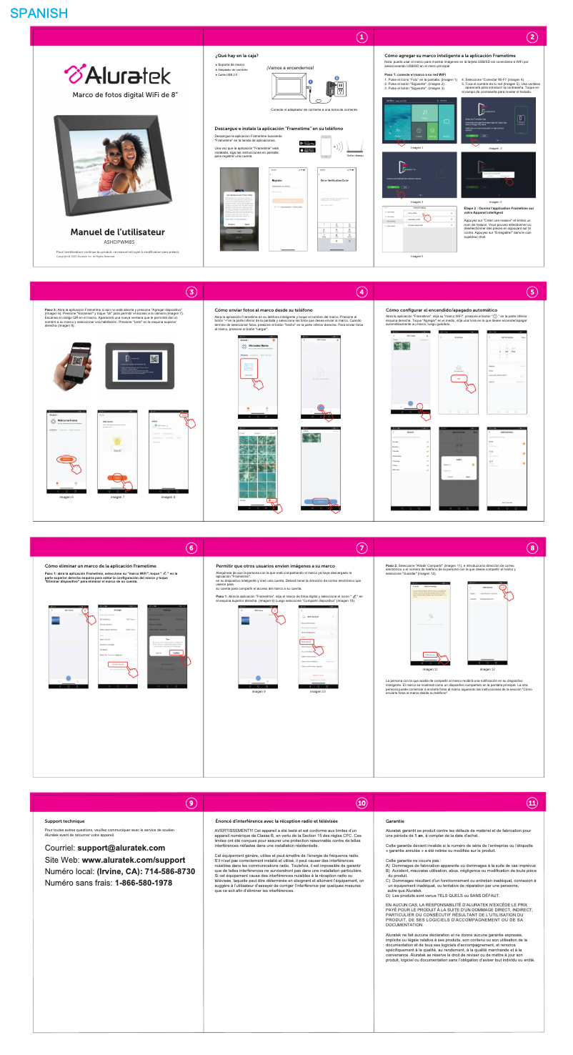 Page 1 de la notice Manuel utilisateur Aluratek ASHDPWM8S