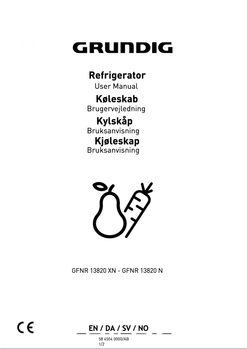 Page 1 de la notice Manuel utilisateur Grundig GFNR 13820 N
