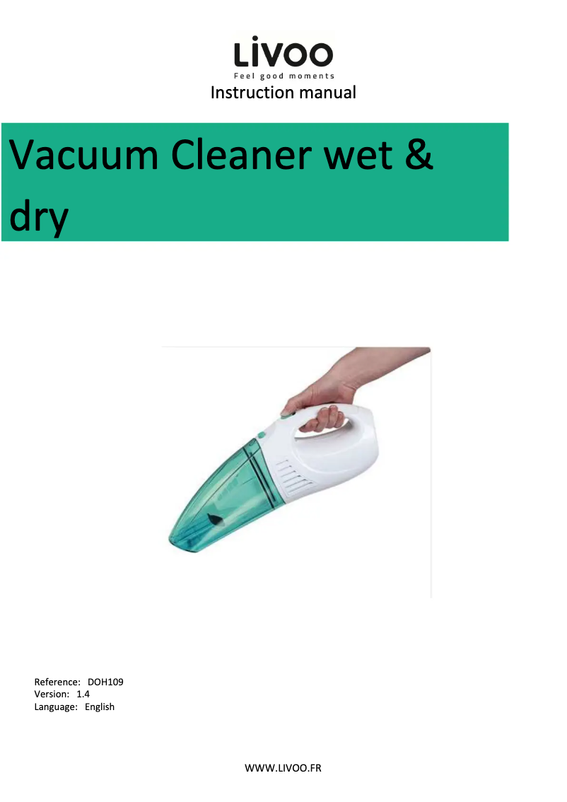 Image de la première page du manuel de l'appareil DOH109