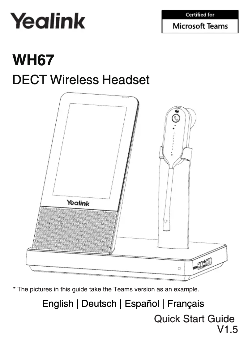 Page 1 de la notice Guide de démarrage rapide Yealink WH67