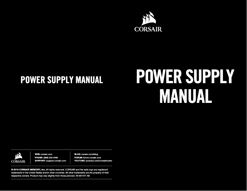 Page 1 of the manual User Manual Corsair CX550M