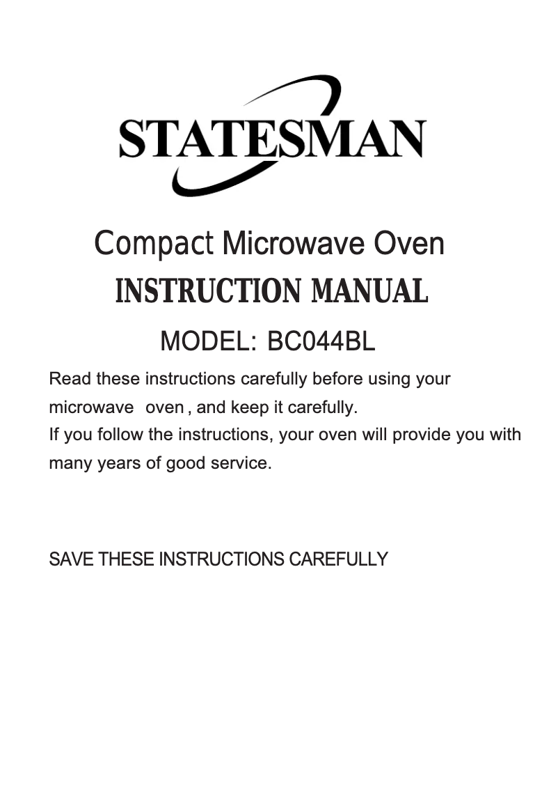 Página 1 del manual Manual de usuario Statesman BC044BL