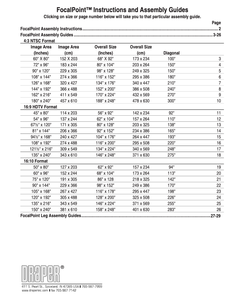 Image de la première page du manuel de l'appareil FocalPoint