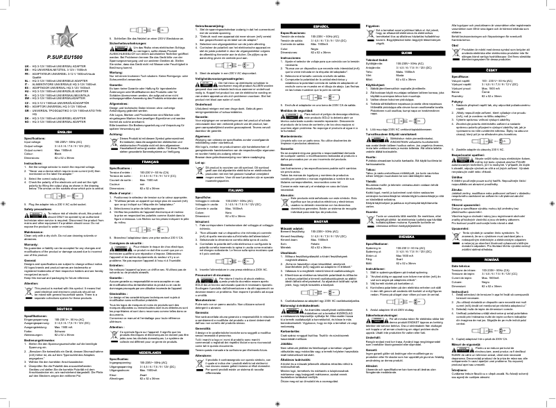 Page 1 de la notice Manuel utilisateur HQ P.SUP.EU1500