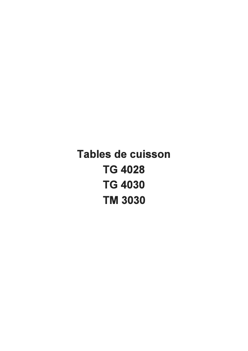 Page n°1 - Manuel utilisateur Arthur Martin-Electrolux TG4030W