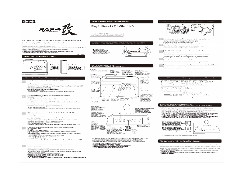 Page 1 de la notice Manuel utilisateur Hori Real Arcade Pro 4 Kai (PS4)