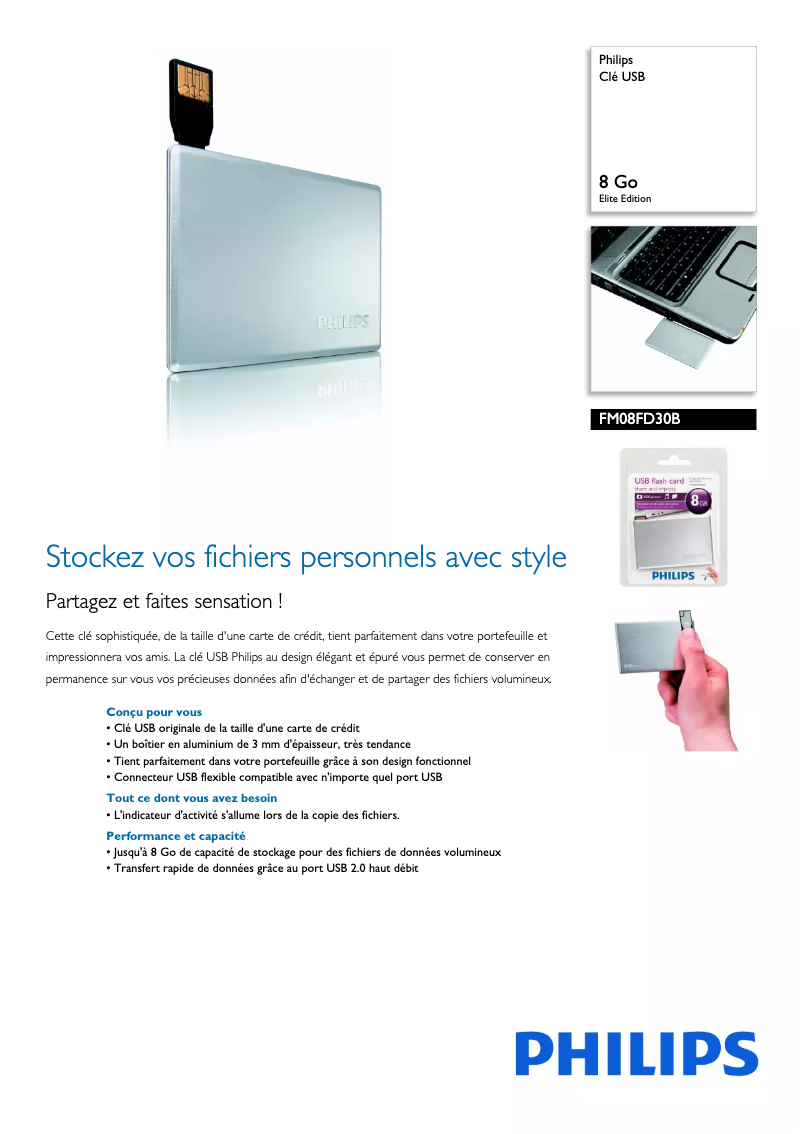 Page n°1 - Fiche technique Philips FM08FD30B