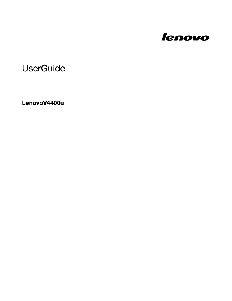 Page n°1 - Manuel utilisateur Lenovo V4400u