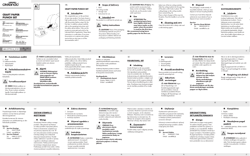 Page 1 de la notice Manuel utilisateur Crelando IAN 377014