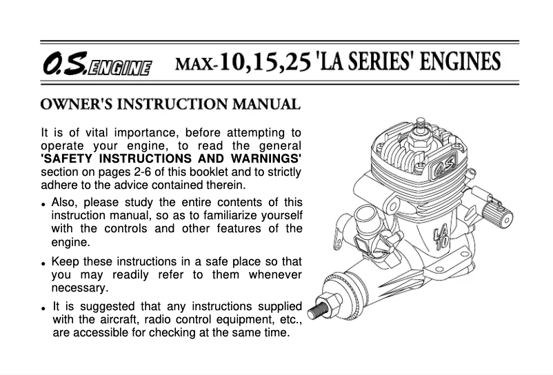Página 1 del manual Manual de usuario O.S. Engine 15LA