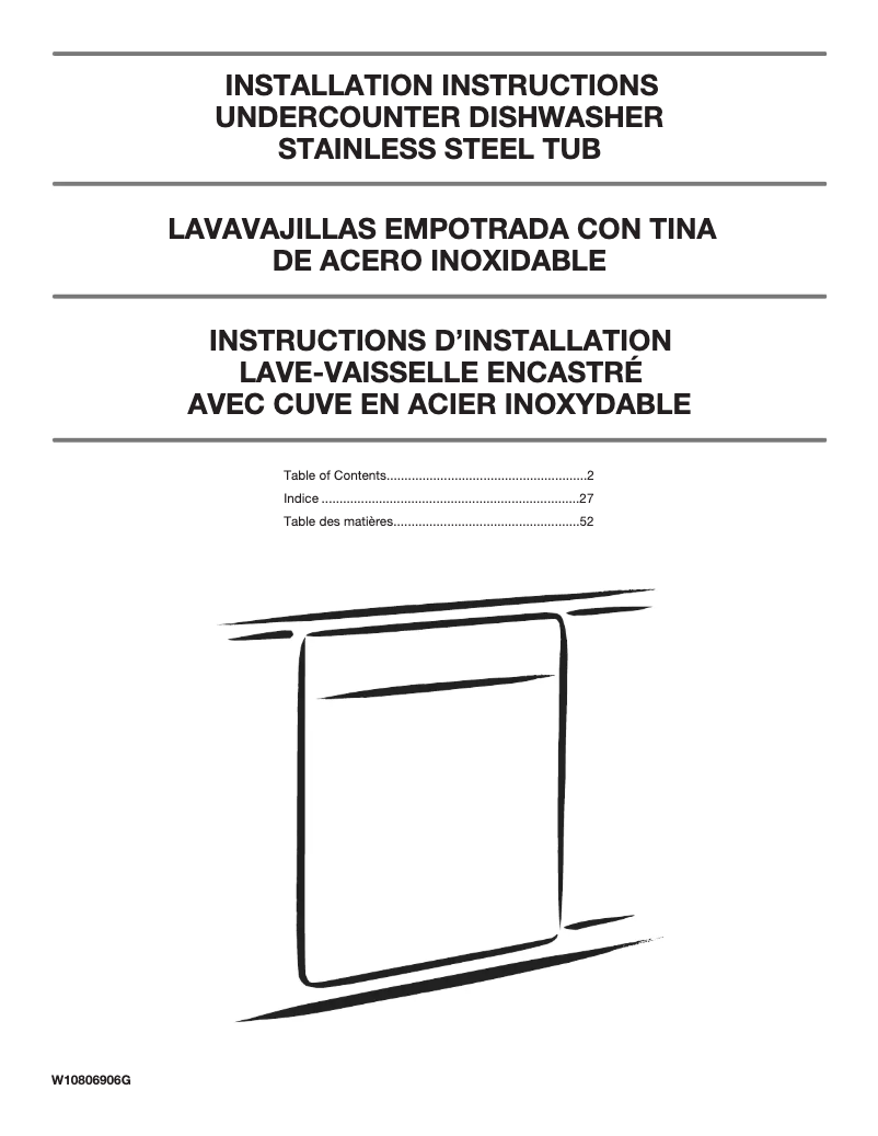 Page n°1 - Guide d'installation Maytag MDB7959SHZ