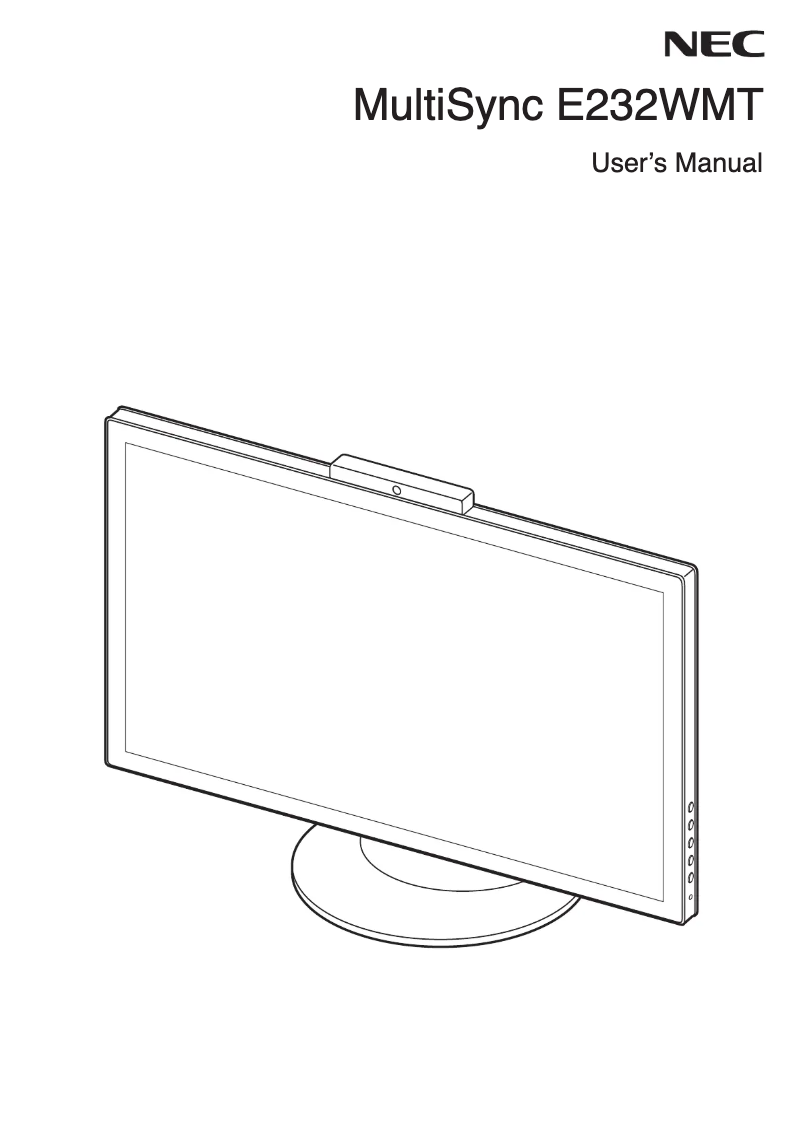 Page 1 de la notice Manuel utilisateur NEC E232WMT-BK