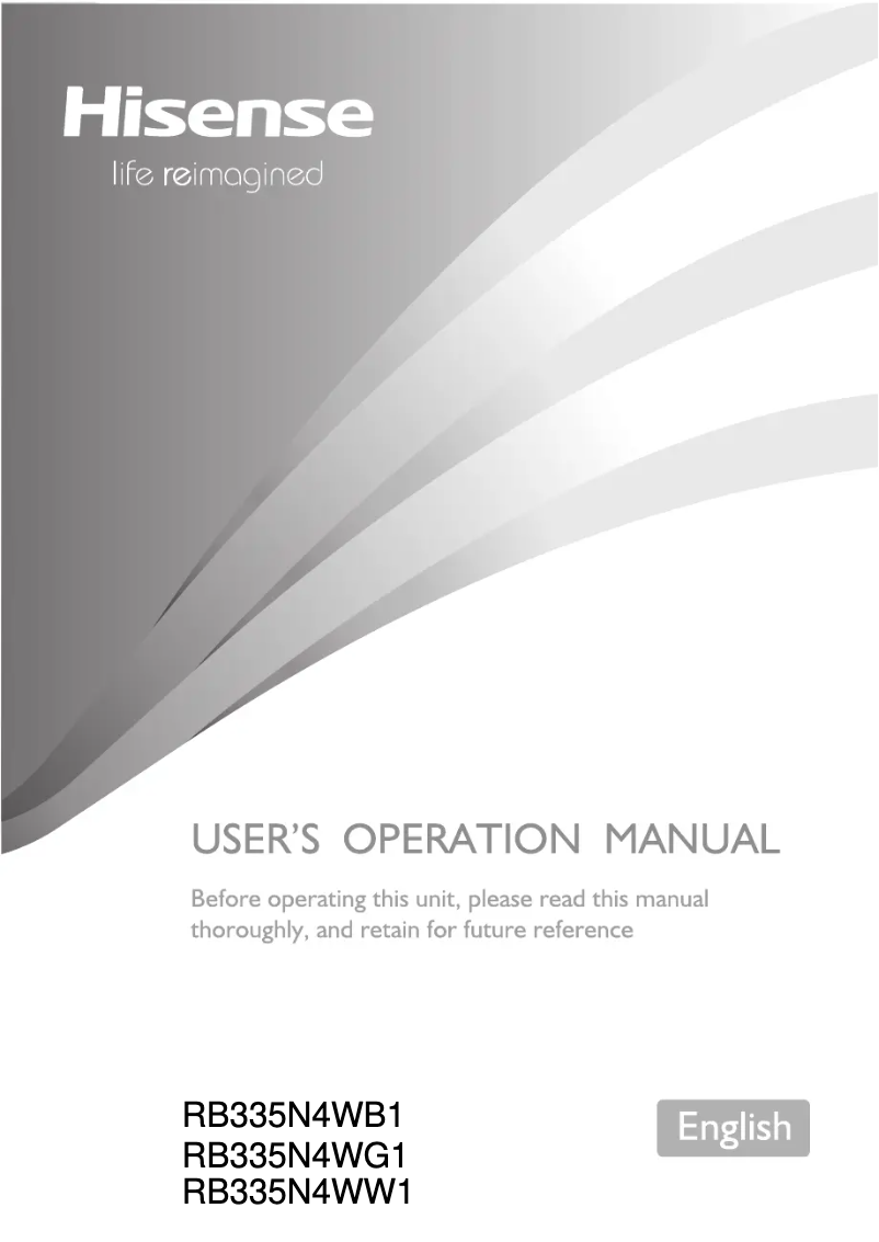 Page 1 de la notice Manuel utilisateur Hisense RB335N4WW1