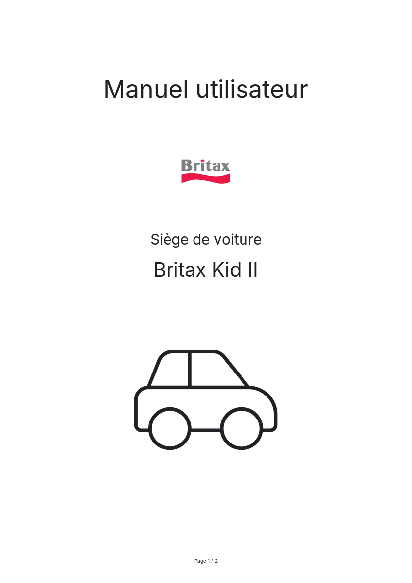 Image de la première page du manuel de l'appareil Kid II