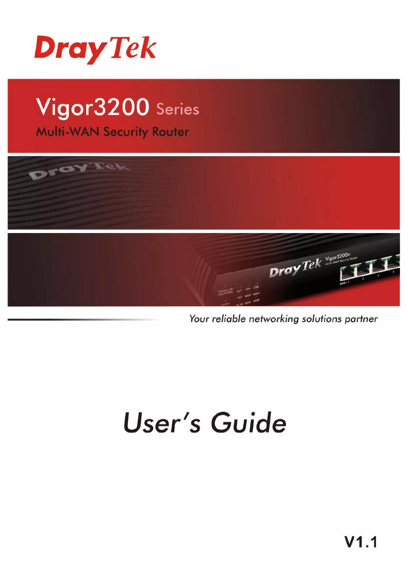 Page n°1 - Manuel utilisateur Draytek Vigor3200n