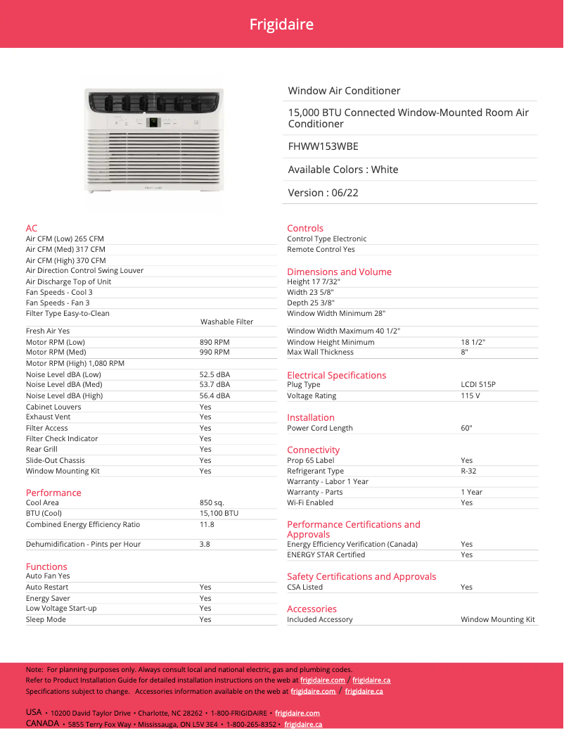 Image de la première page du manuel de l'appareil FHWW153WB1