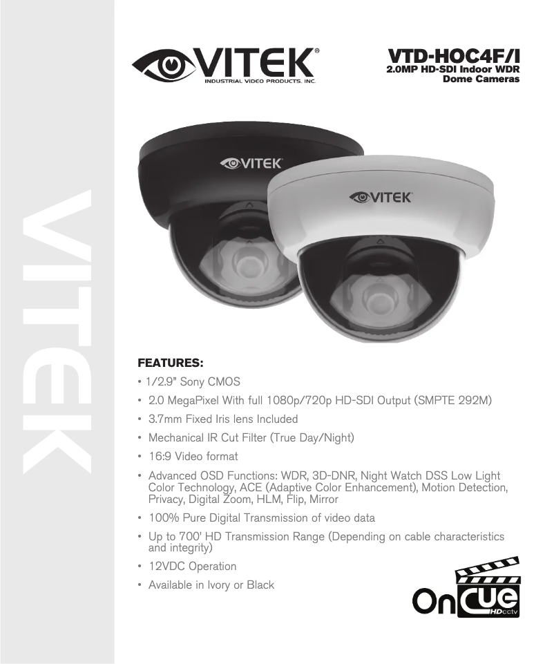 Page 1 de la notice Manuel utilisateur Vitek VTD-HOC4F/I