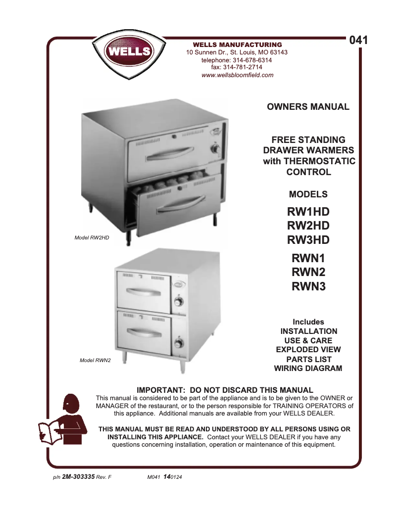 Image de la première page du manuel de l'appareil RWN2