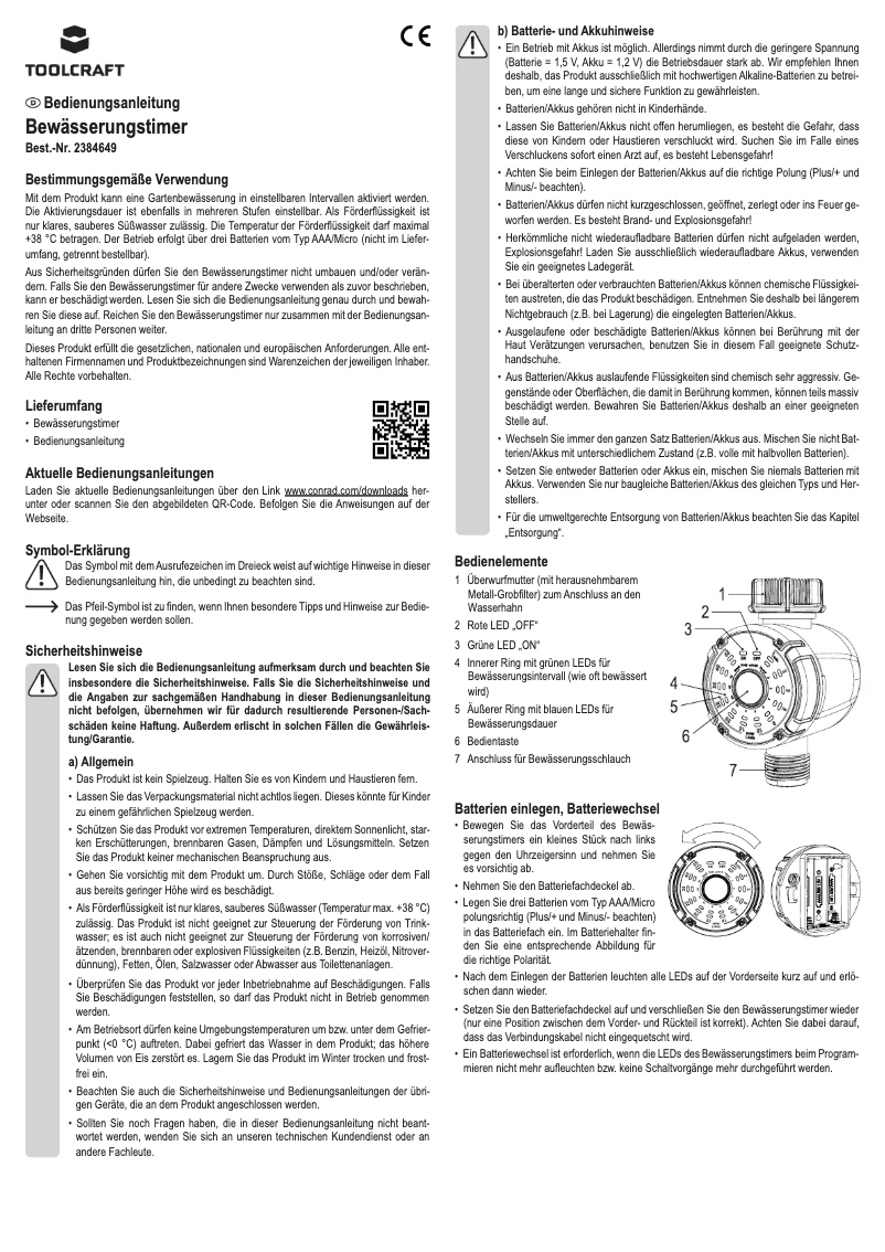 Page n°1 - Manuel utilisateur Toolcraft TO-7153947