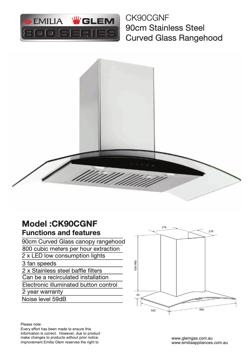 Image de la première page du manuel de l'appareil CK90CGNF