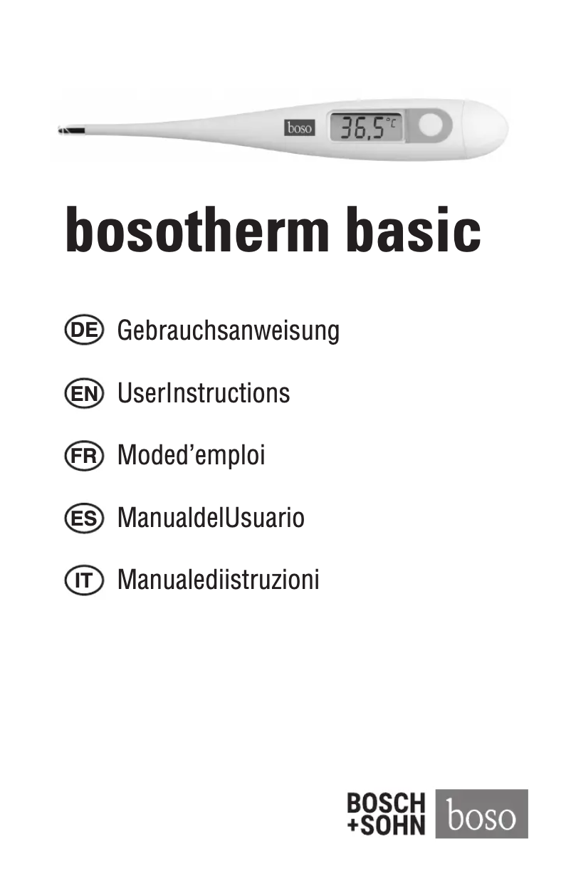 Page n°1 - Manuel utilisateur Boso Bosotherm Basic