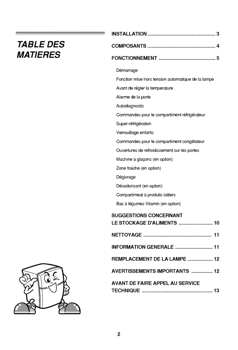 Page 1 de la notice Manuel utilisateur LG GR-S652QVQ