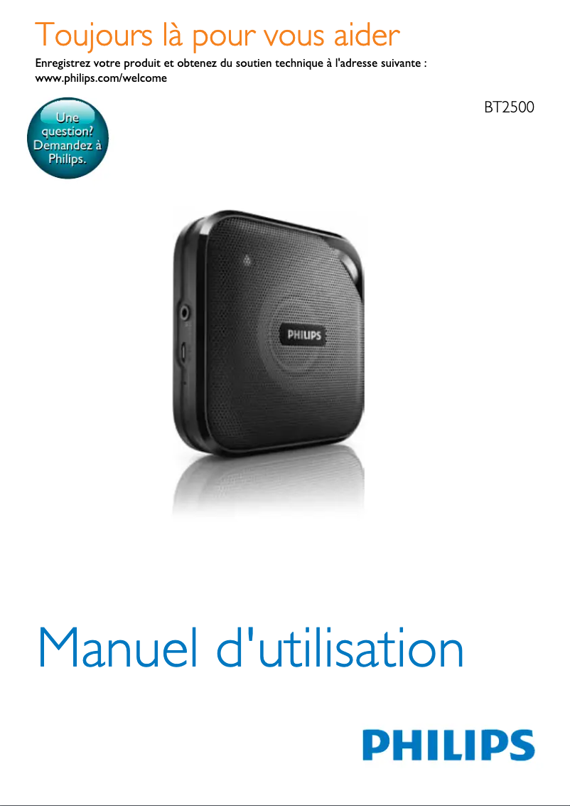 Page n°1 - Manuel utilisateur Philips BT2500B