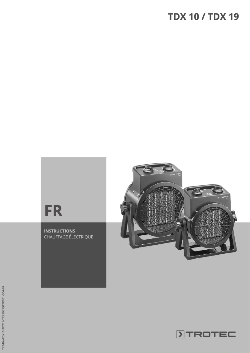 Page 1 de la notice Manuel utilisateur Trotec TDX 19