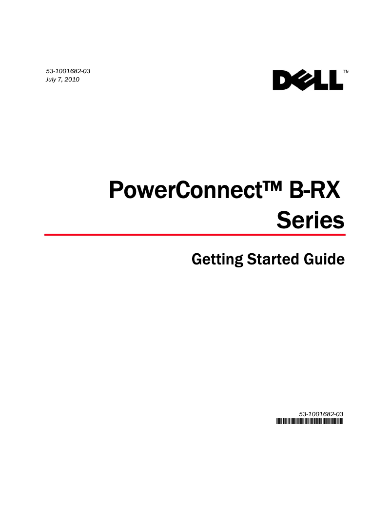 Page n°1 - Guide d'installation Dell PowerConnect B-RX8